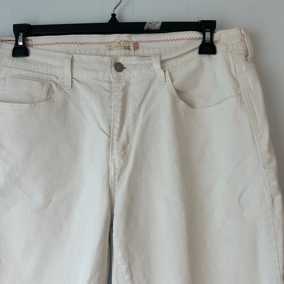 Levis 515 Capri Jeans Womens 16 White Stretch Denim Cropped Mid Rise Pants - Picture 2 of 7